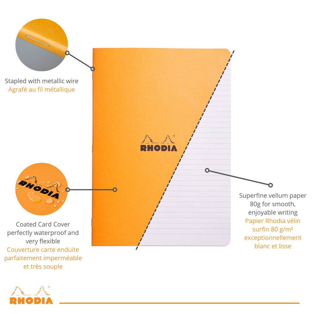 Cahier Ligné 5,75X8,25 Blanc RHODIA