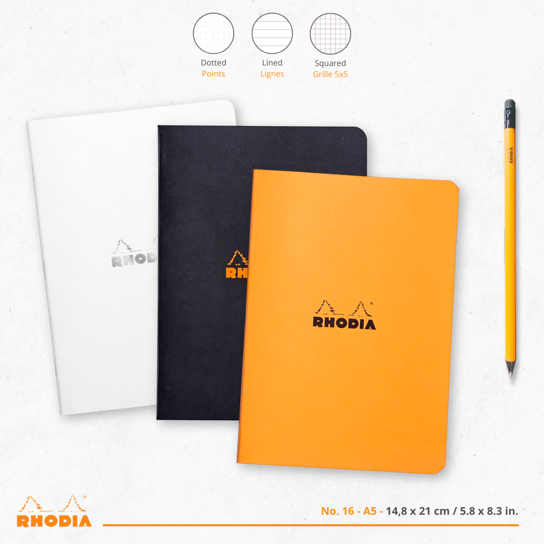 Cahier Ligné 5,75X8,25 Blanc RHODIA