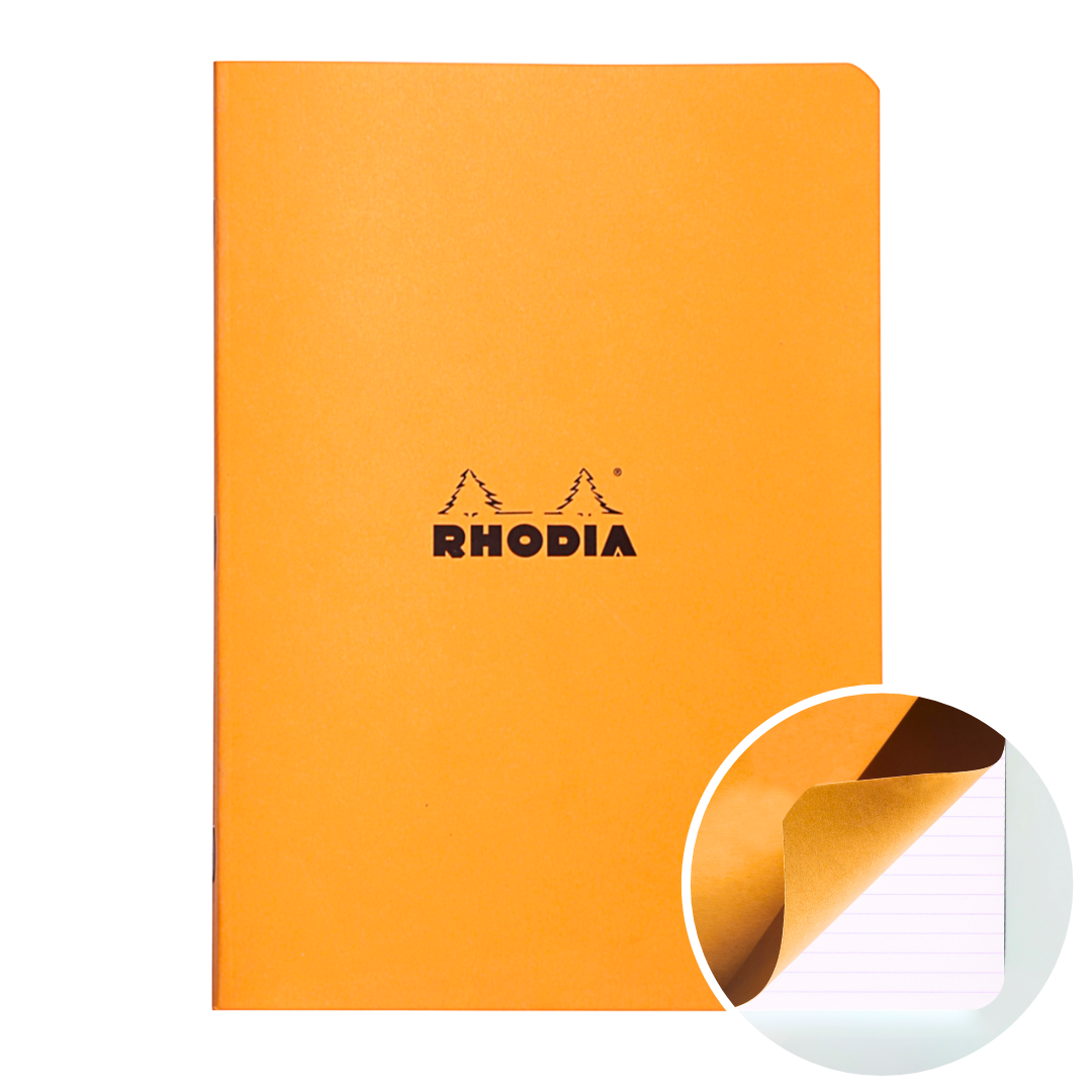 Cahier Agrafé Ligné 5,75X8¼,25 Orange RHODIA