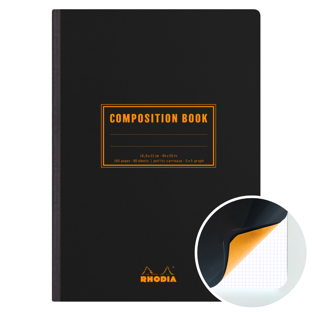 Livre de composition Classique Noir 5/5, 5.75X8.5 RHODIA