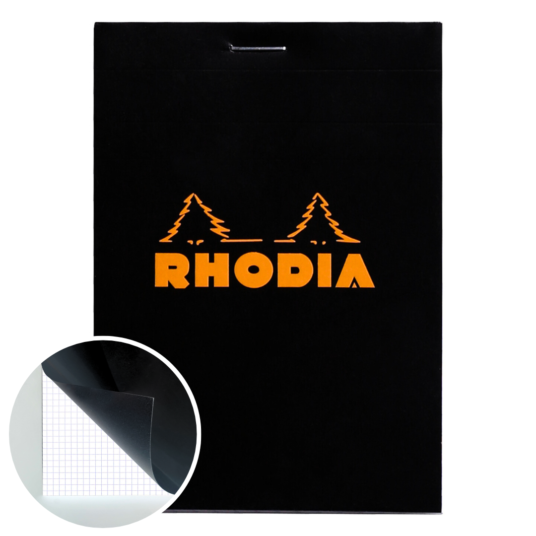 Bloc-Notes Noir  12 5/5 3.75X4.75 RHODIA