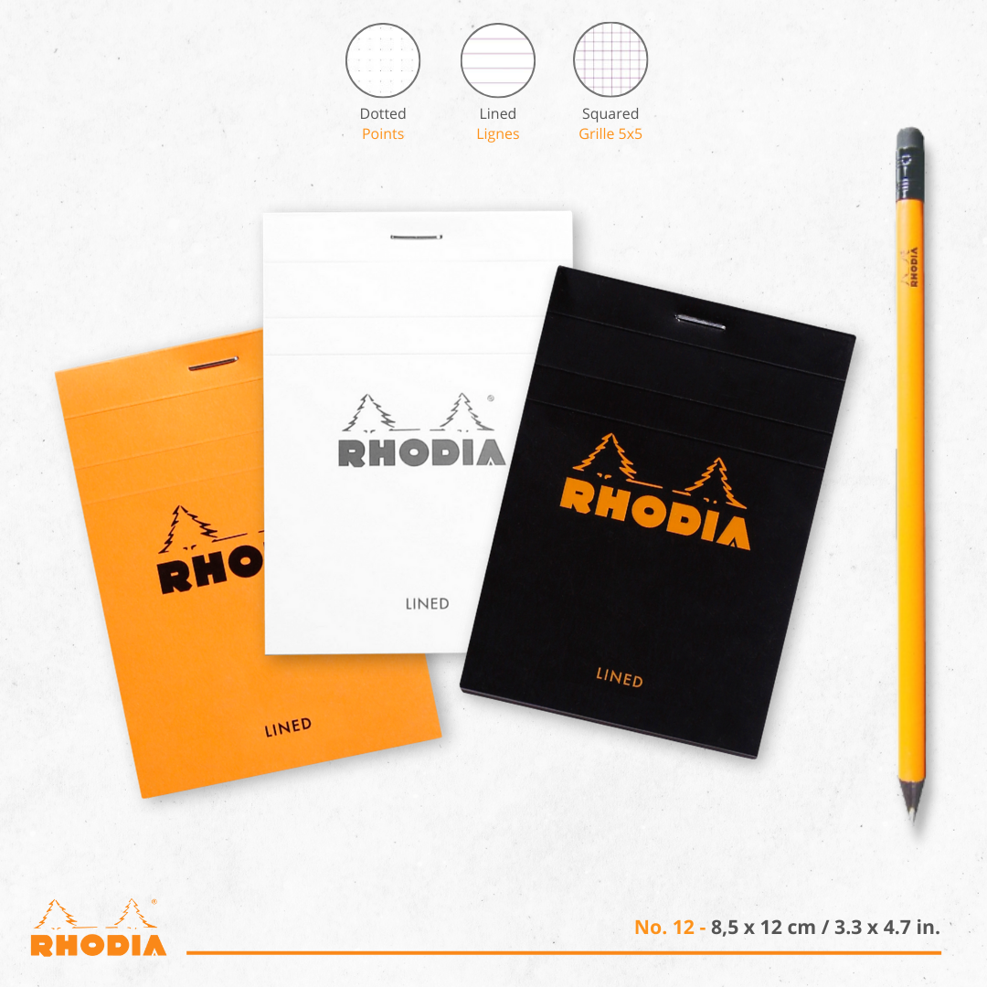 Bloc-Notes Noir  12 5/5 3.75X4.75 RHODIA