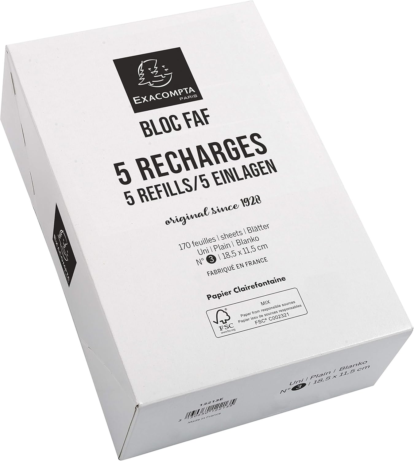 Paquet de 5 recharges vierges (11.4x19cm)