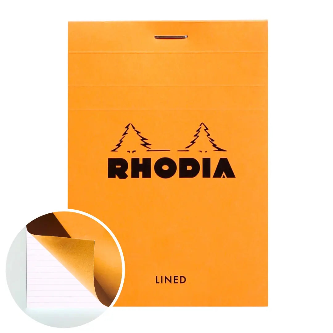 Bloc-notes N°12 agrafé ligné -orange- 80 feuilles (8.5x12cm) RHODIA