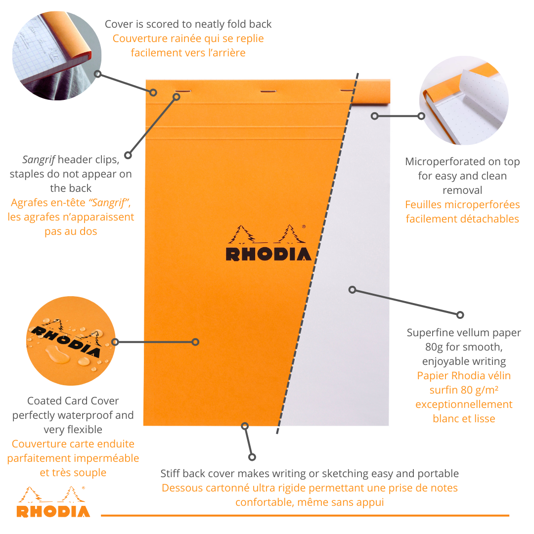 Bloc-Notes Graphique  Orange 4X5.75 RHODIA