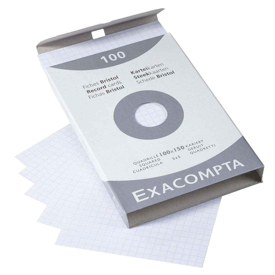 100 cartes bristol quadrillé 5/5 blanches (10x15.25cm)