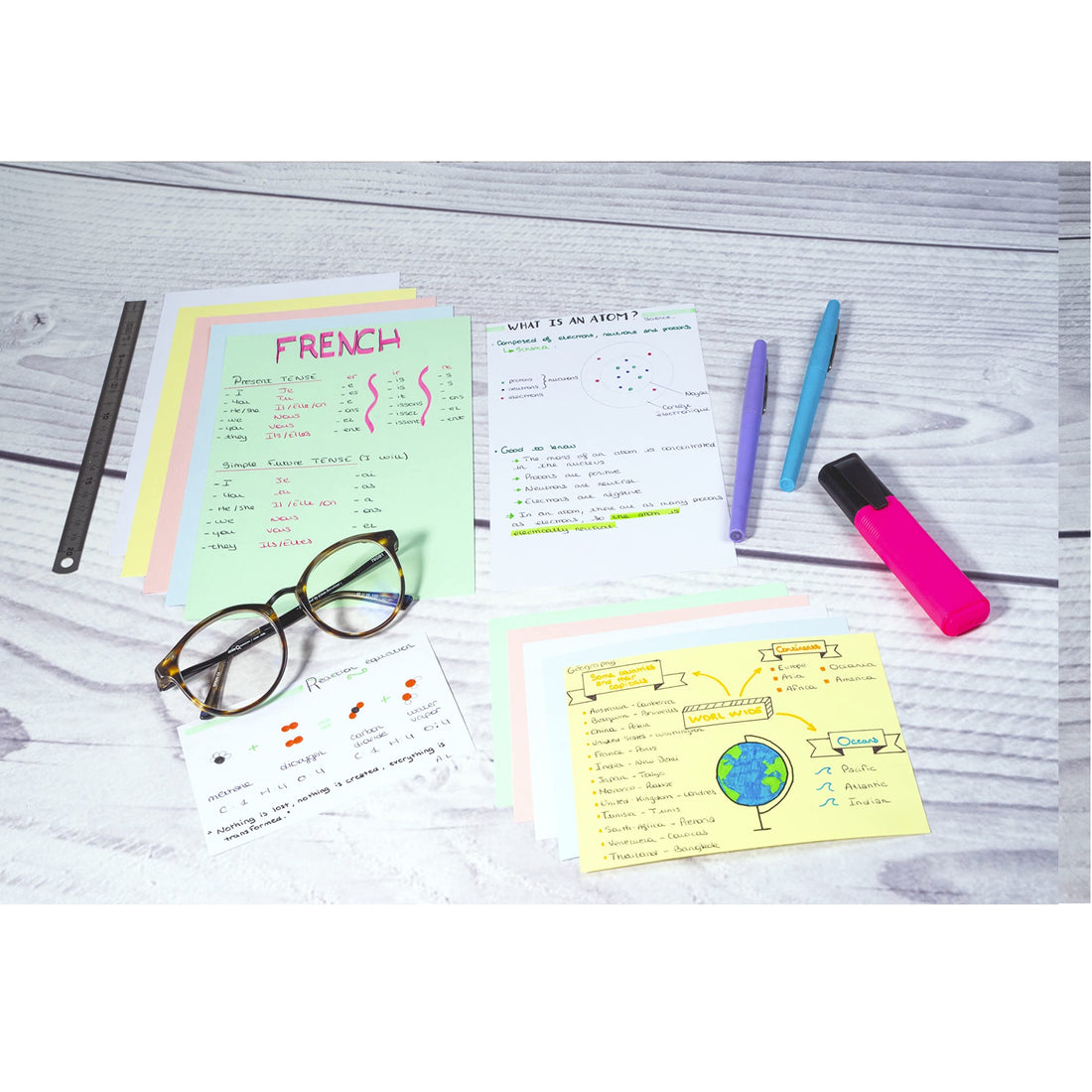 100 cartes bristol vierges blanches (7.6x12.7cm)