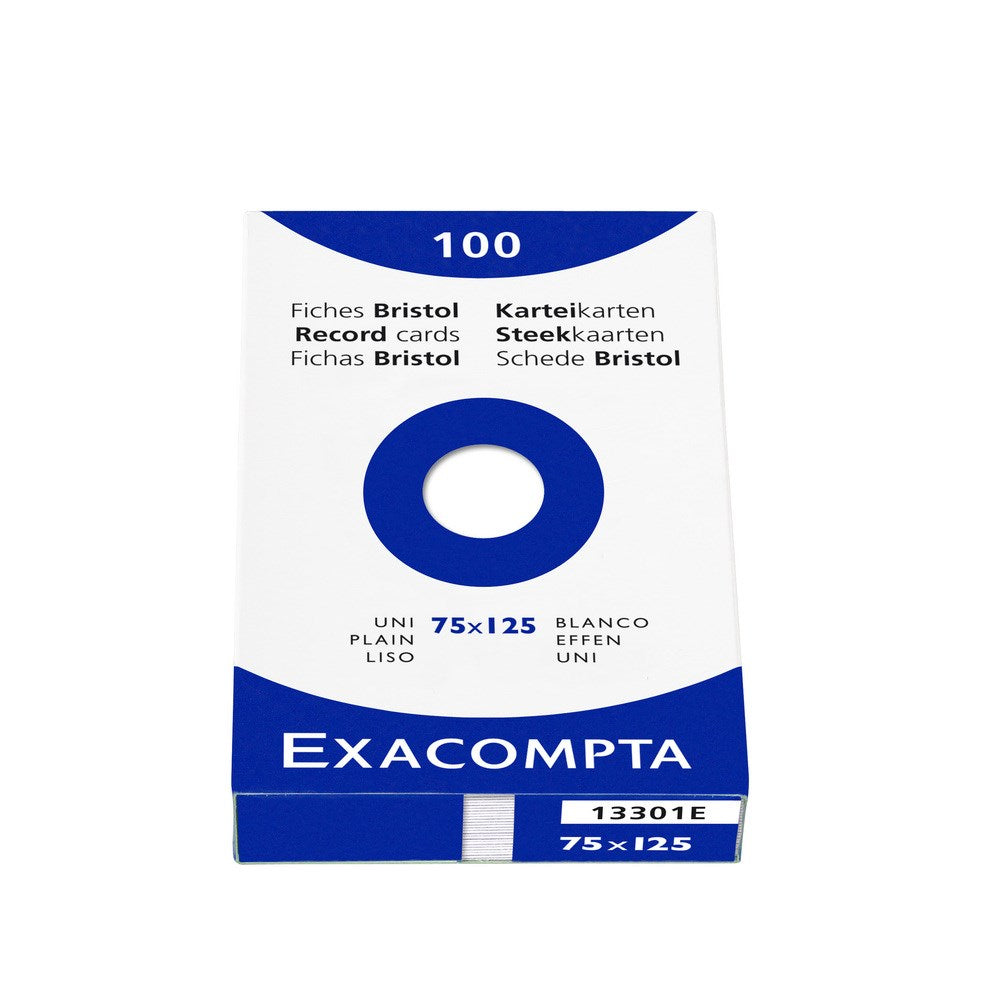 100 cartes Bristol blanches vierges 3X5 EXACOMPTA