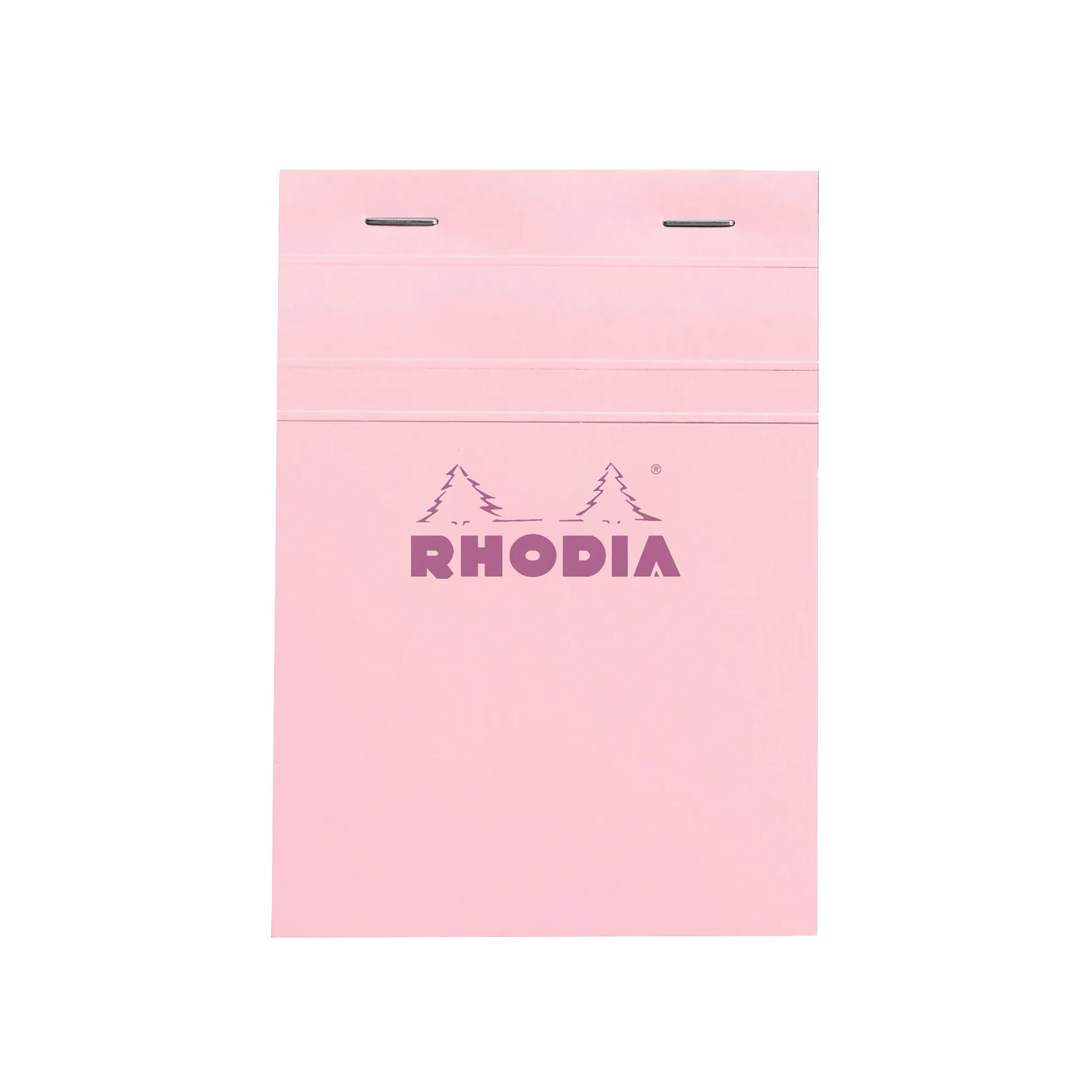 Note Pad Rhodia Couleurs grid pink stapled 80 sheets N°13