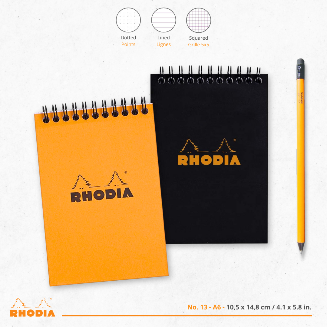 Bloc-Notes Noir Dot 4X5,75 RHODIA