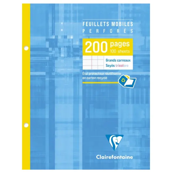 Feuilles De cartable Seyes 200P 170X220Mm CLAIREFONTAINE