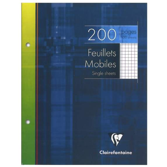 Feuilles de Cartable graphique 200P 17X22cm CLAIREFONTAINE