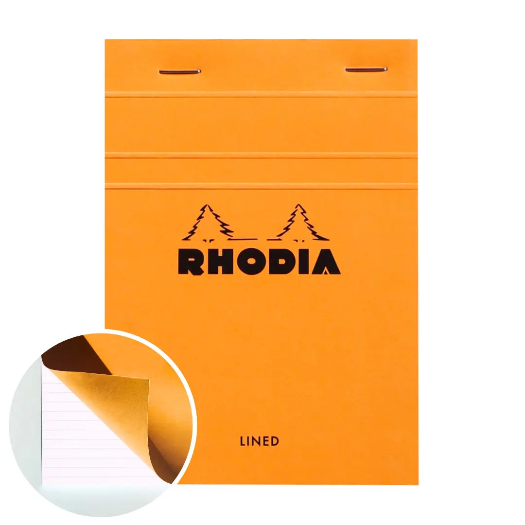 Bloc-notes N°13 agrafé ligné -orange- A6. 80 feuilles (10.5x14.8cm) RHODIA