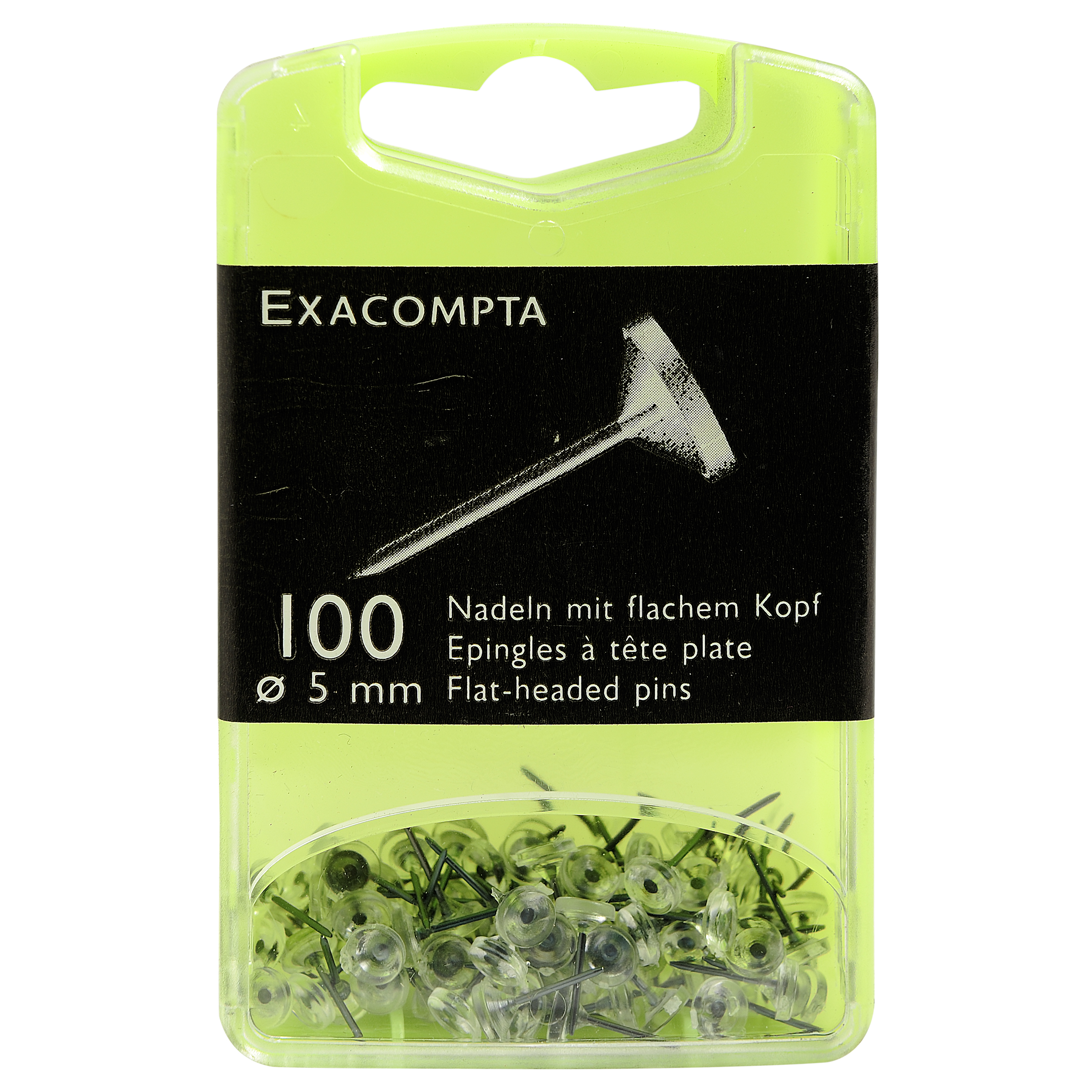 Épingles à tête plate 5mm -cristal- (boite de 100)