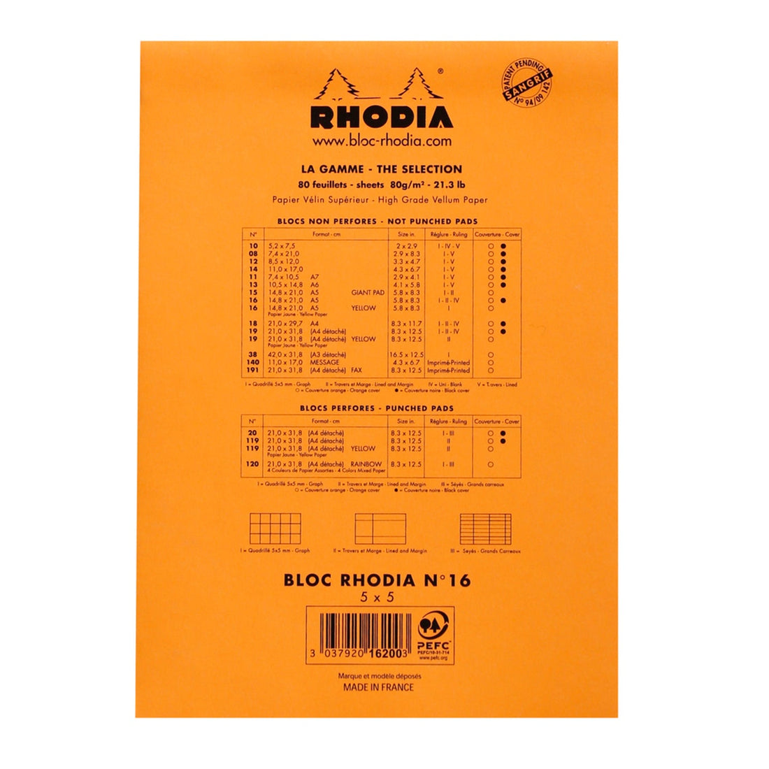 Bloc-Notes Géant Orange   5/5 5,75X8,25 RHODIA