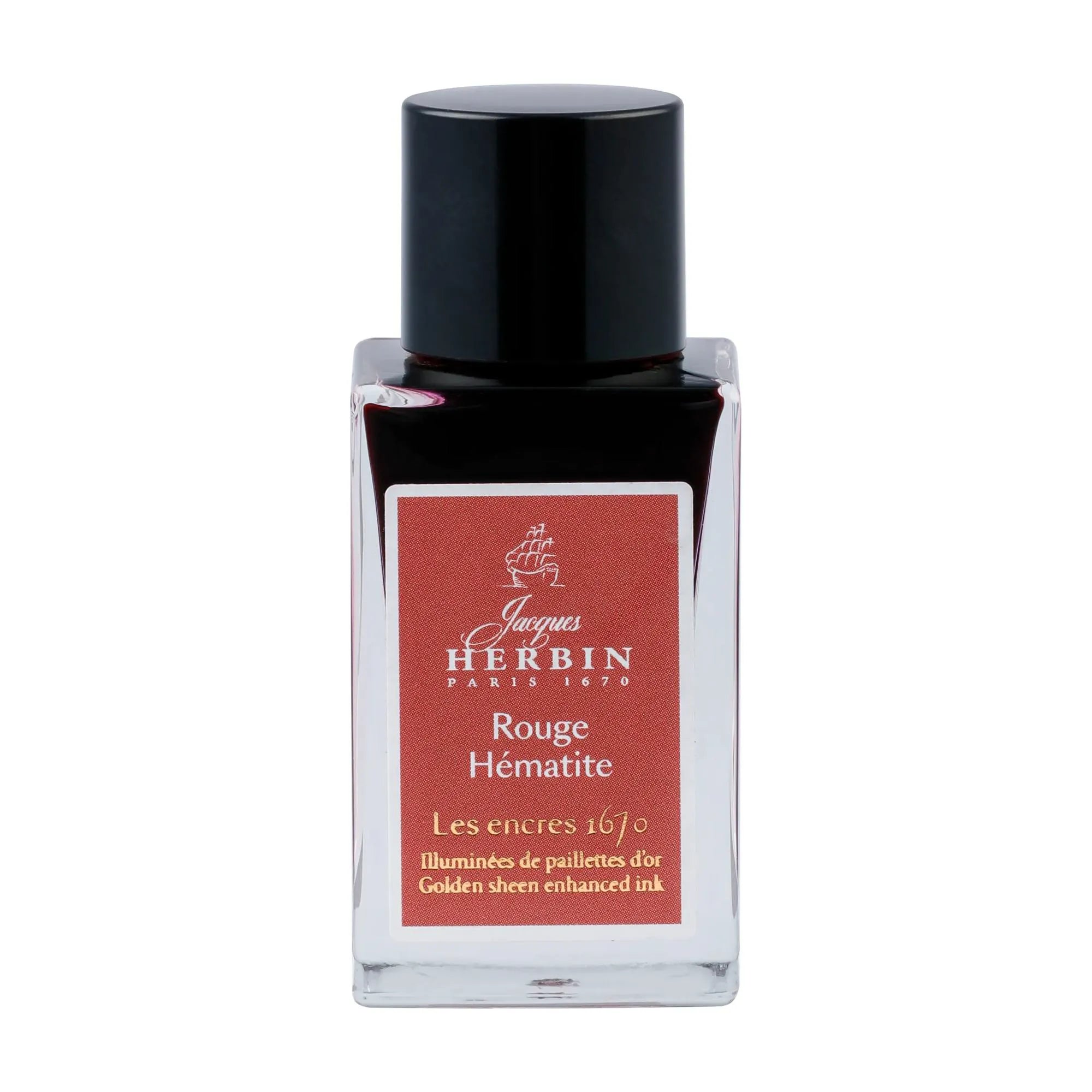 Encre Jacques Herbin Prestige 1670-flacon 15ml-Rouge hématite J.HERBIN