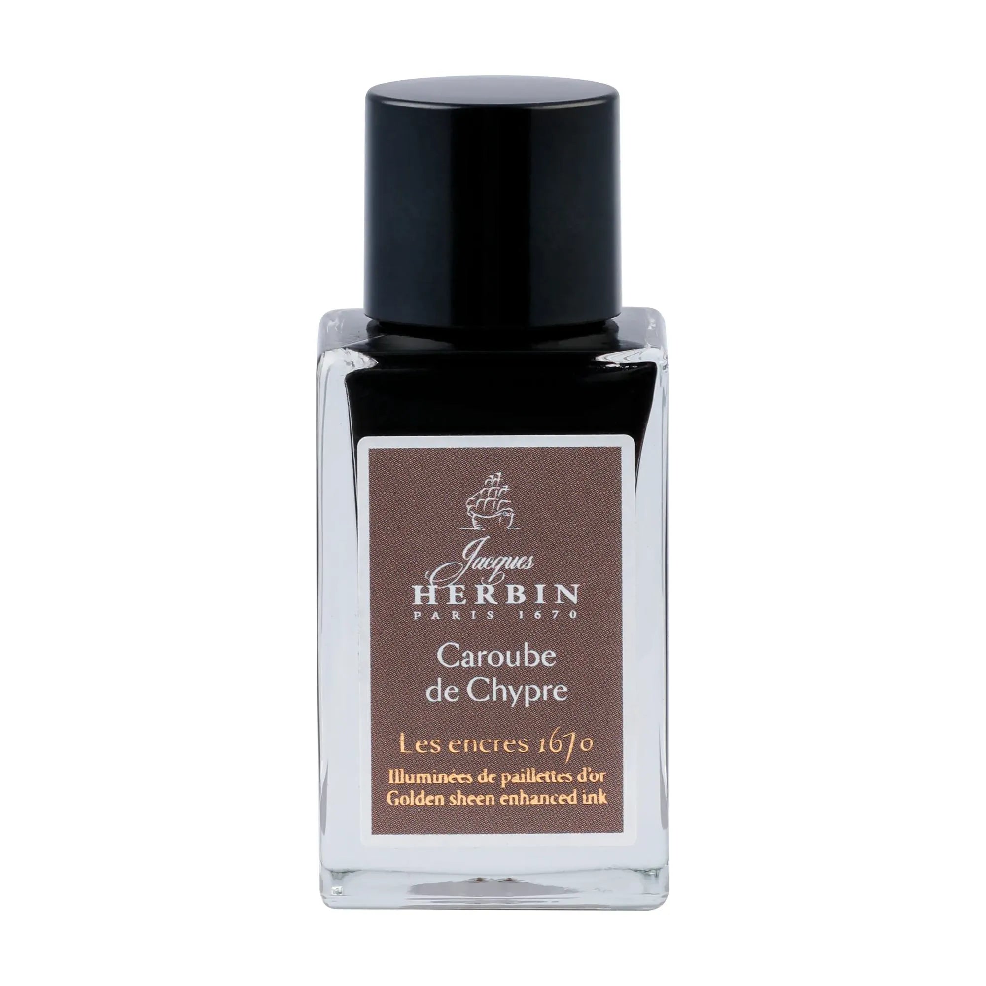 Encre Jacques Herbin Prestige 1670-flacon 15ml-Caroube de Chypre J.HERBIN