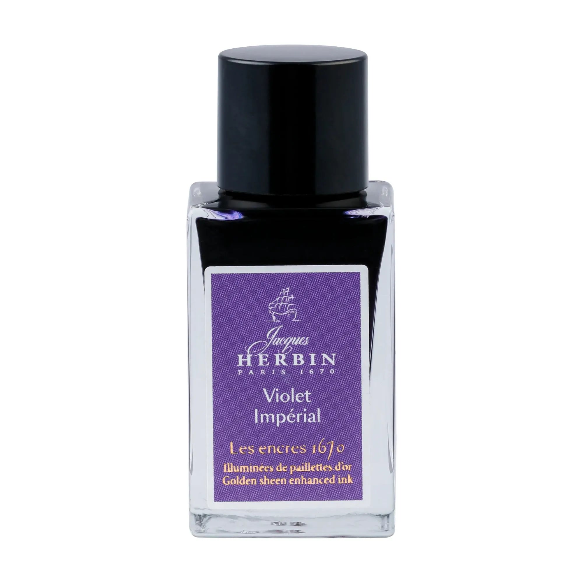 Encre Jacques Herbin Prestige 1670-flacon 15ml-Violet Impérial J.HERBIN