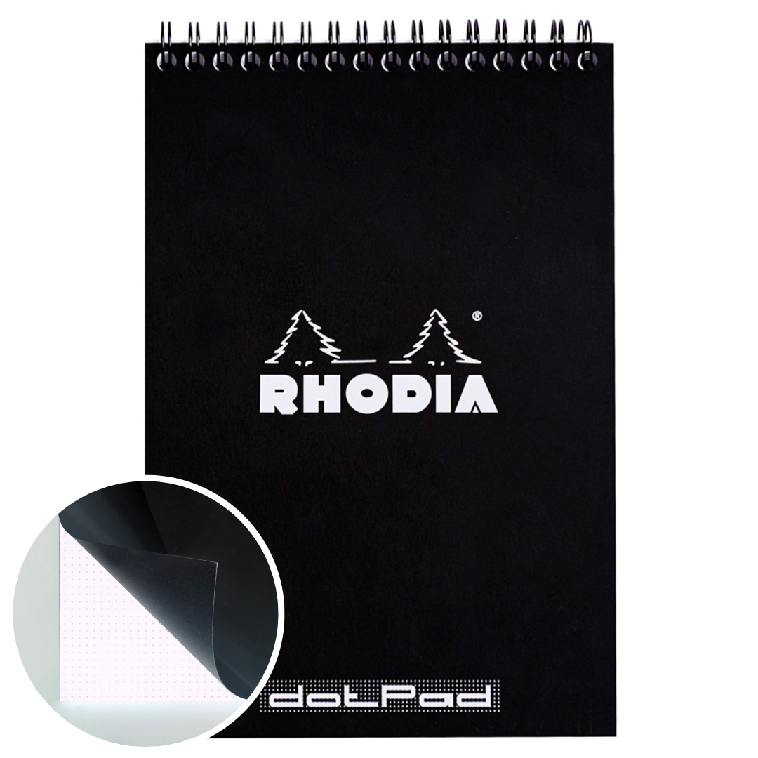 Bloc-Notes Noir Dot 5,75X8,25 RHODIA