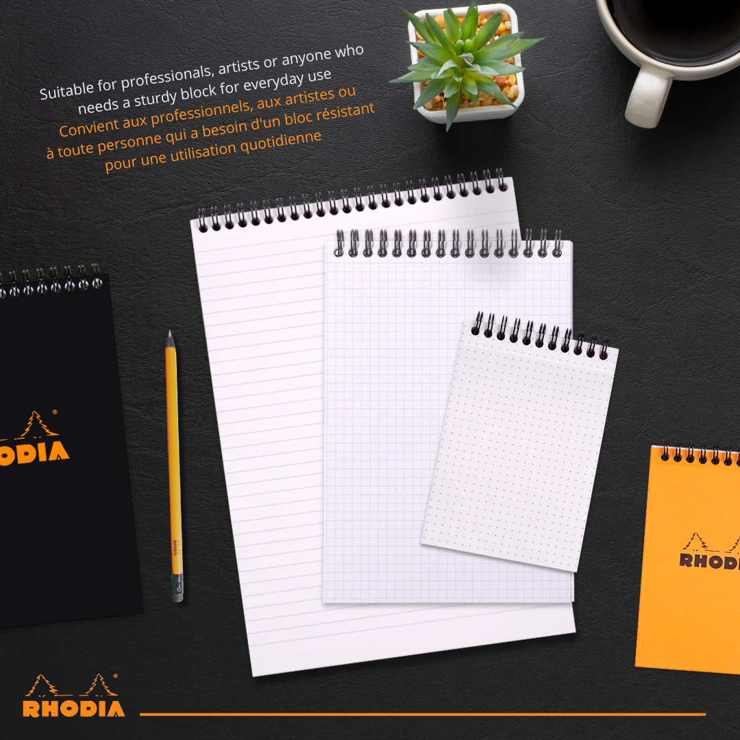Bloc-Notes Noir Dot 5,75X8,25 RHODIA