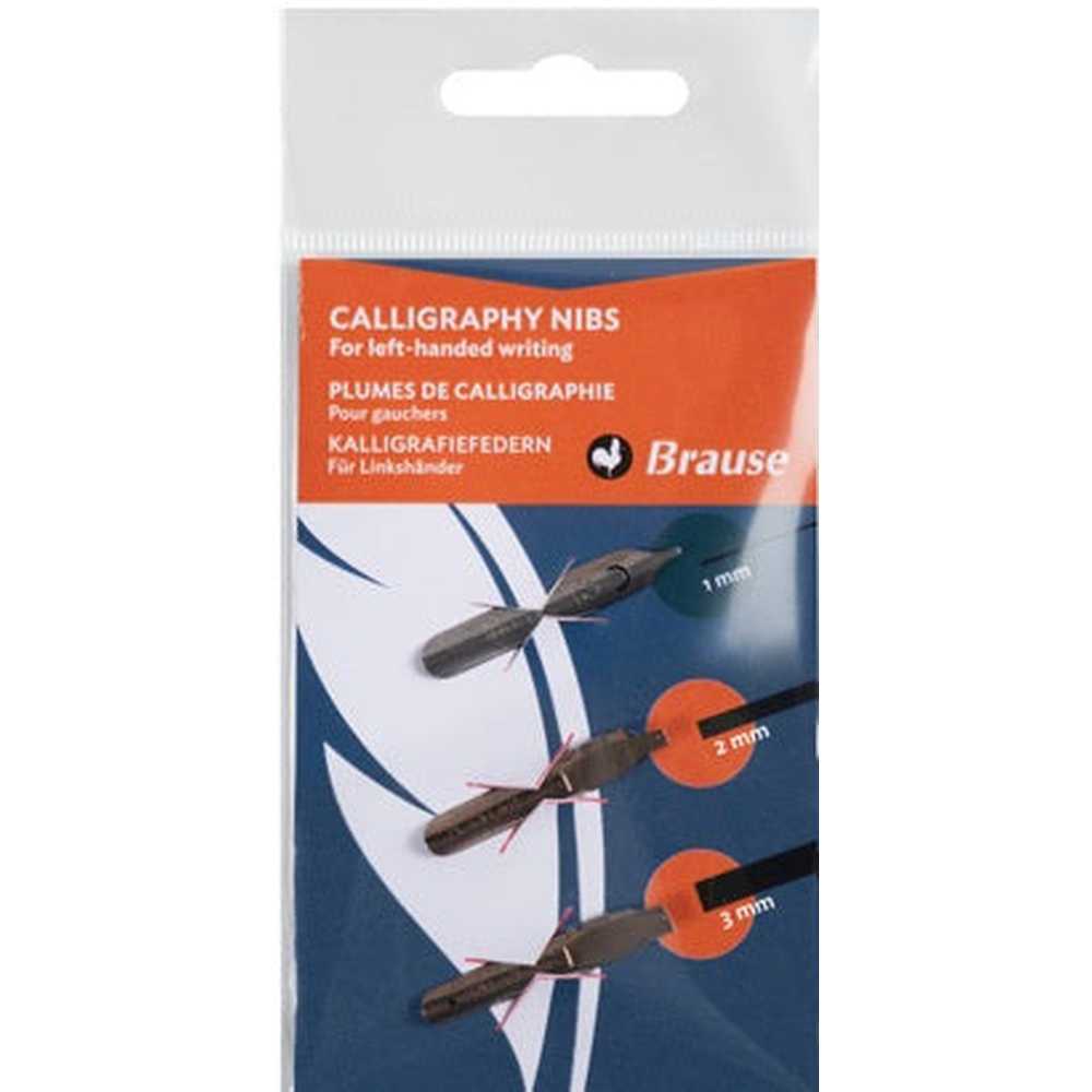 Ensemble de 3 plumes assorties pour gauchers BRAUSE
