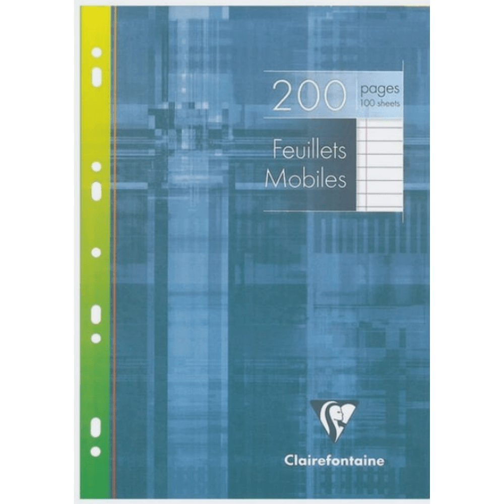 Feuilles Classeurs lignées 200P 8¼X11¾ CLAIREFONTAINE