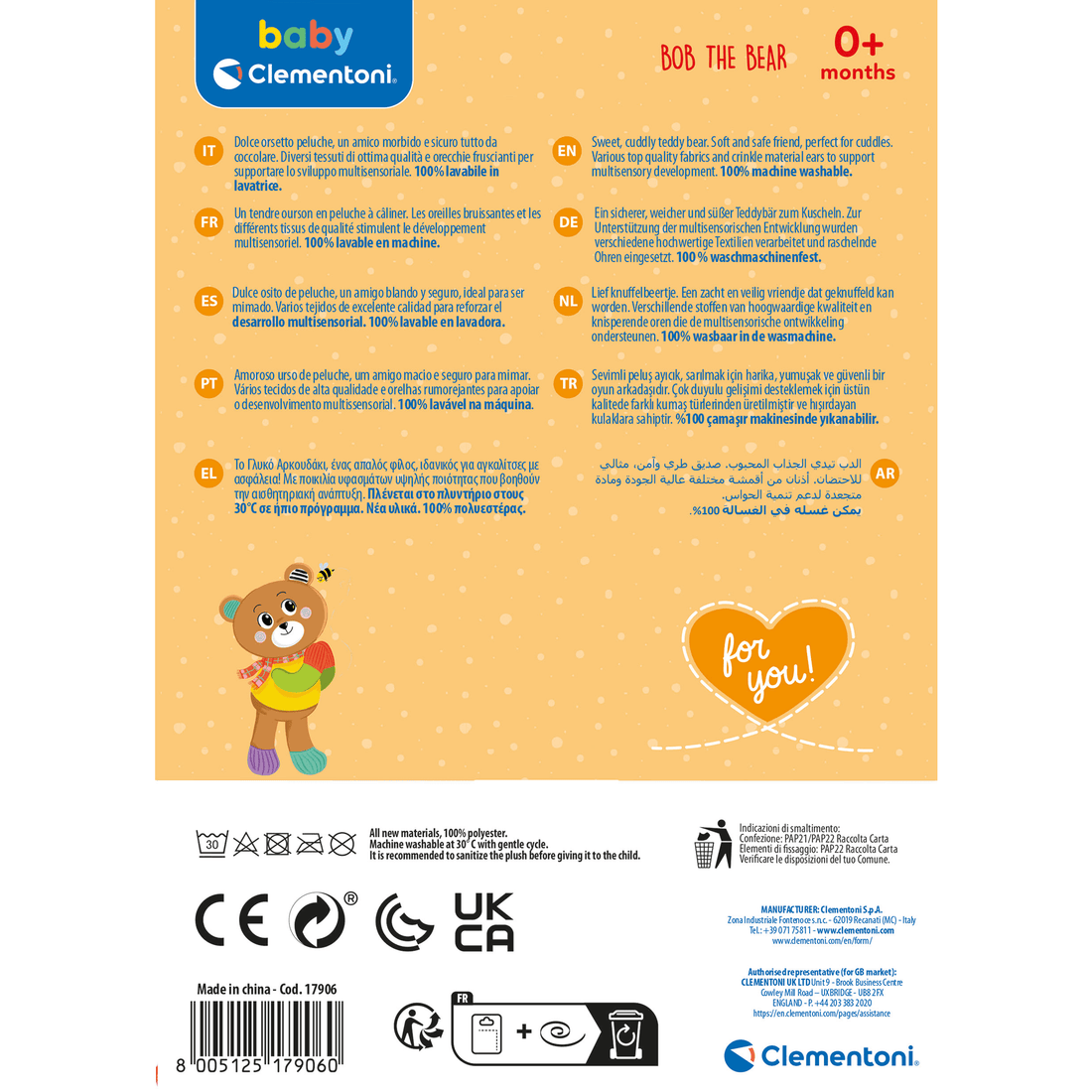 PELUCHE - OURS CLEMENTONI