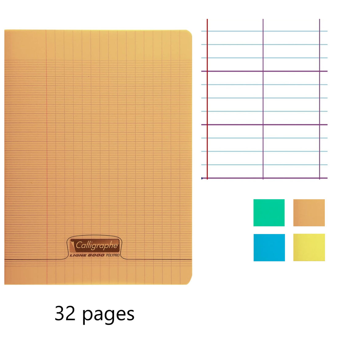 Cahier 8000 polypro seyès orange 32 pages (17x22cm)