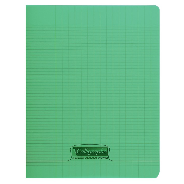 Cahier d'écriture 8000 polypro seyès 3mm vert 32 pages (17x22cm)