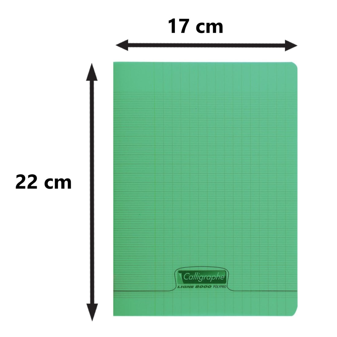 Cahier d'écriture 8000 polypro seyès 3mm vert 32 pages (17x22cm)