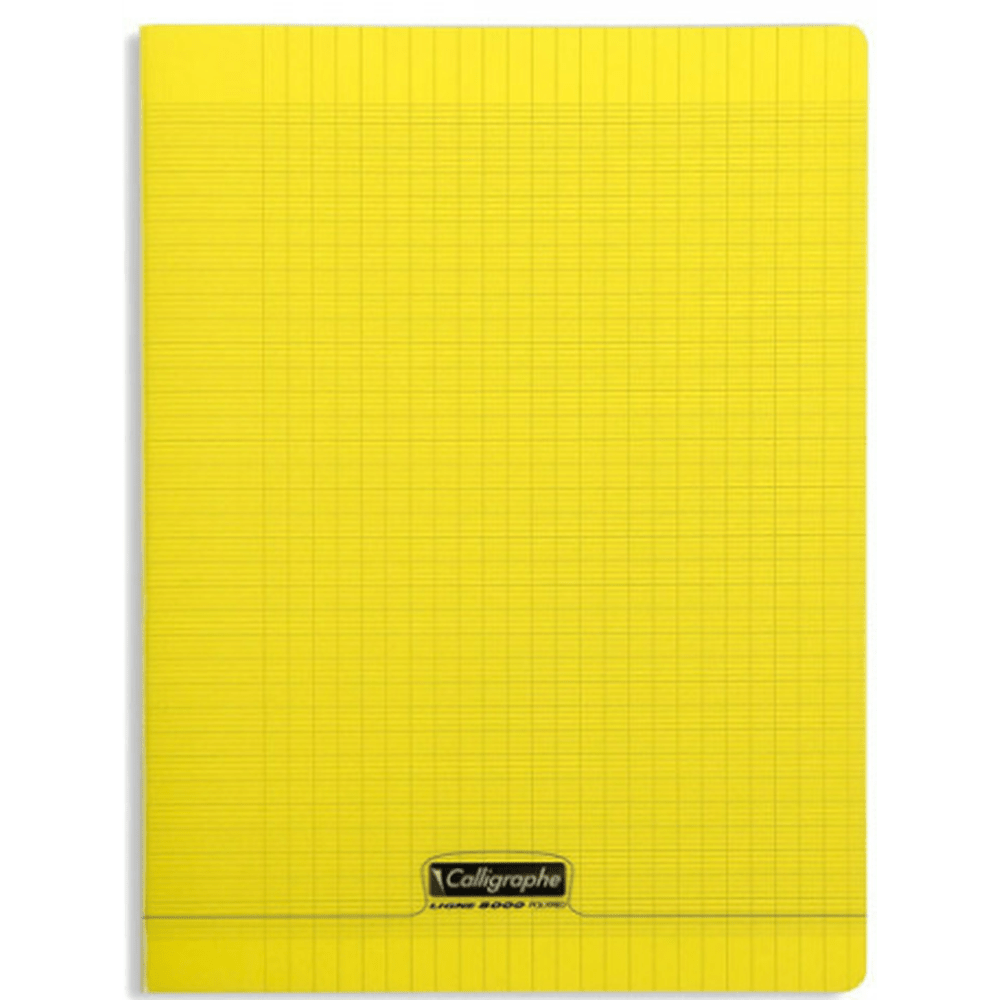 8000: cahier polypro agrafé seyès -jaune- A4. 48 pages (21x29.7cm) CLAIREFONTAINE