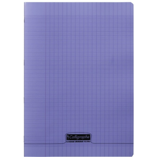 8000: cahier polypro agrafé seyès -violet- A4. 48 pages (21x29.7cm) CLAIREFONTAINE