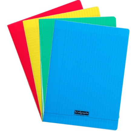 8000: cahier polypro agrafé seyès- assortis- 140 pages (24x32cm) CLAIREFONTAINE