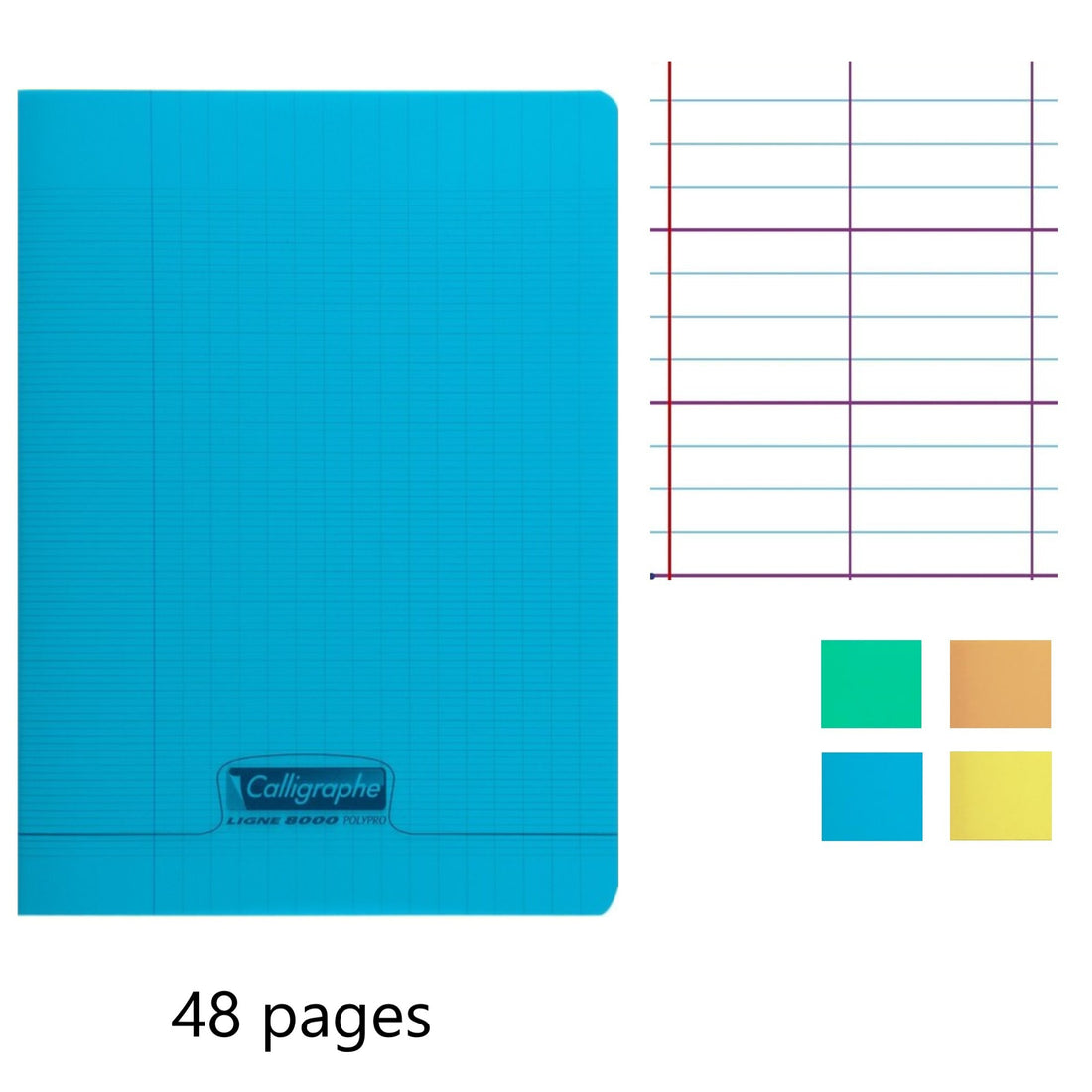 Cahier 8000 polypro seyès bleu 48 pages (17x22cm )
