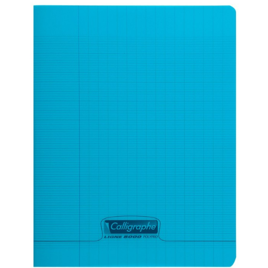 8000: cahier polypro agrafé seyès-bleu- 48 pages (17x22cm ) CLAIREFONTAINE