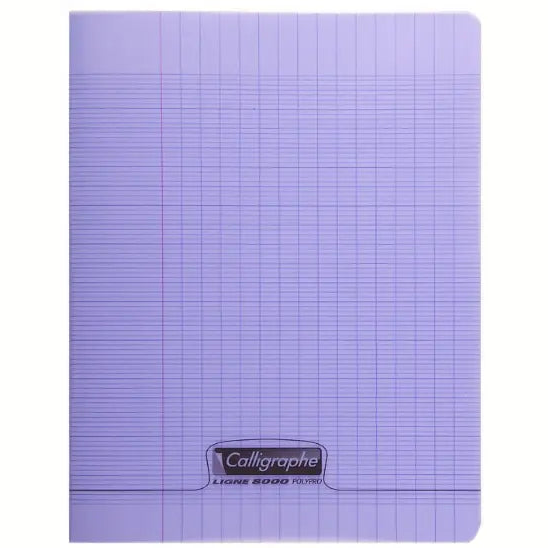 8000: cahier polypro agrafé seyès -violet- 60 pages (17x22cm ) CLAIREFONTAINE