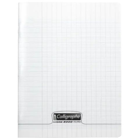 8000: cahier polypro agrafé seyès -incolore-  96 pages (17x22cm) CLAIREFONTAINE