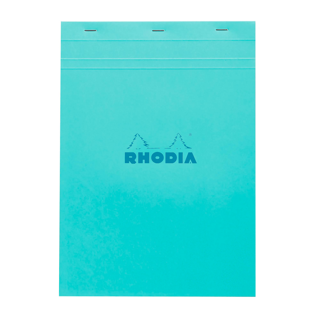 Bloc-notes Rhodia Couleurs quadrillé Azur agrafé 80 feuilles N°18