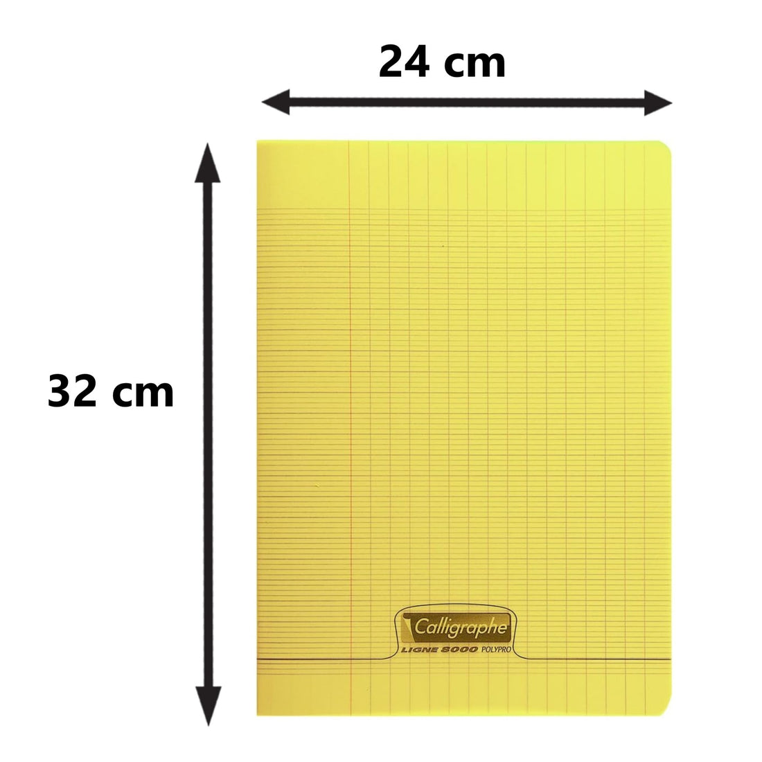Cahier 8000 polypro seyès jaune 48 pages (24x32cm)