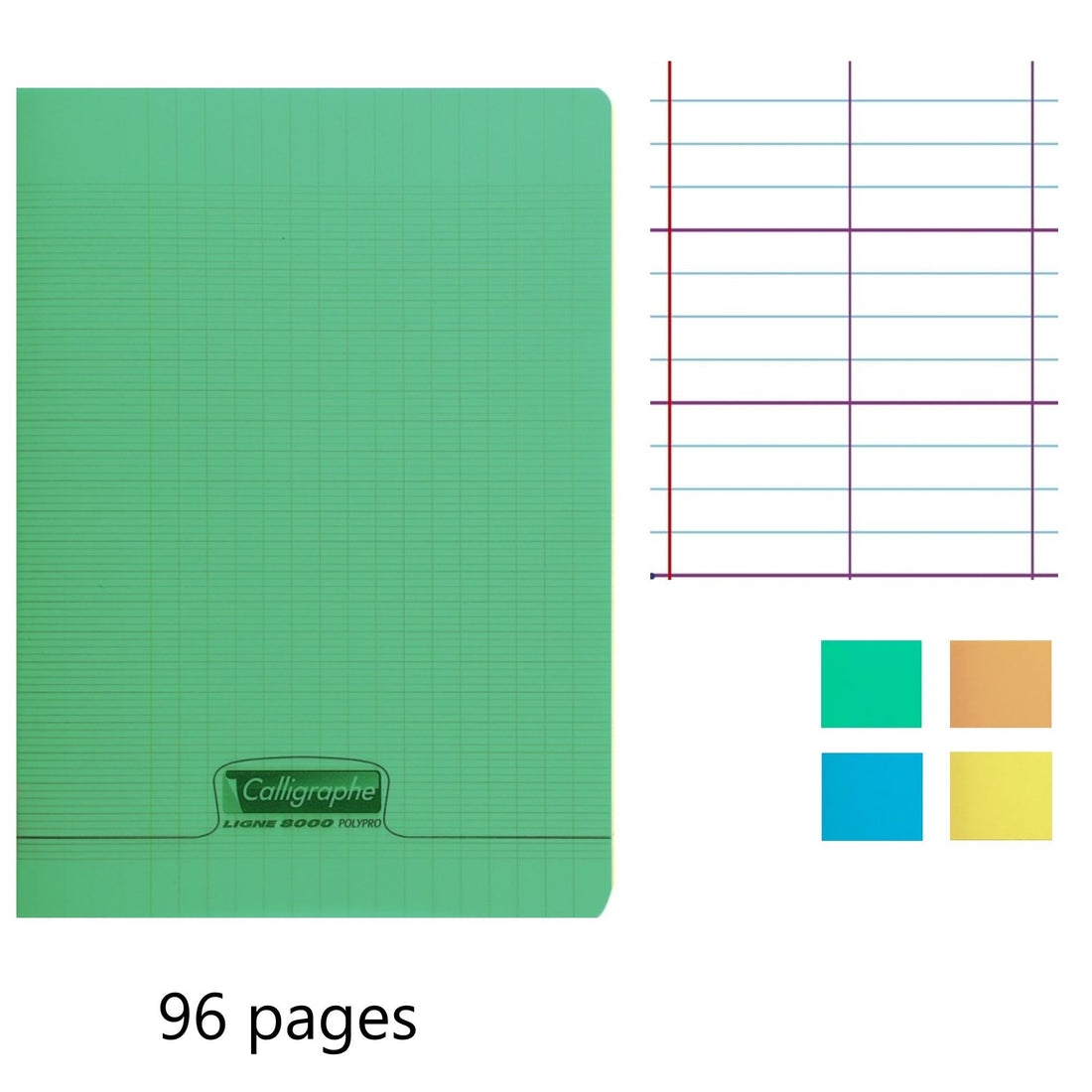 Notebook 8000 Polypro Seyes Green 96 pages (9.45x12.6in)