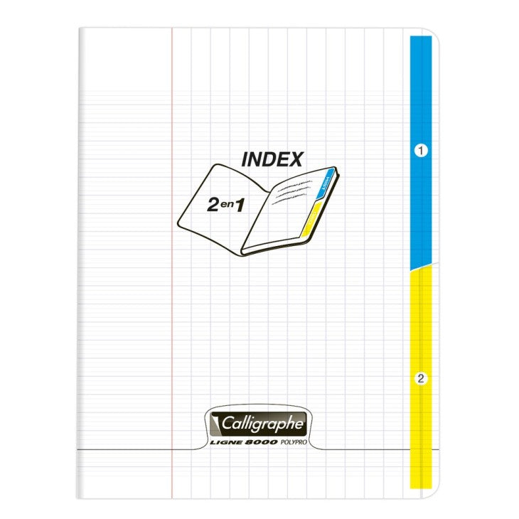 8000 Polypro, 2 Cahier agrafé transparents indexés 17X22 CLAIREFONTAINE