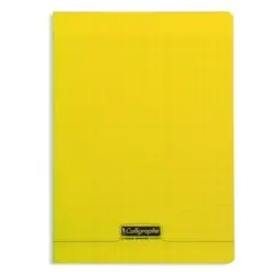 8000: cahier polypro agrafé seyès -jaune- A4. 140 pages (21x29.7cm) CLAIREFONTAINE