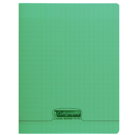 8000 Polypro, Cahier Agrafé Vert 24X32Cm 70Sh Séyès 90 CLAIREFONTAINE