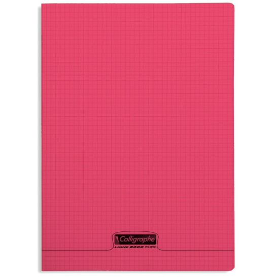 8000 Polypro, Cahier Agrafé Rouge 24X32Cm 48Sh Q.5X5 90G CLAIREFONTAINE