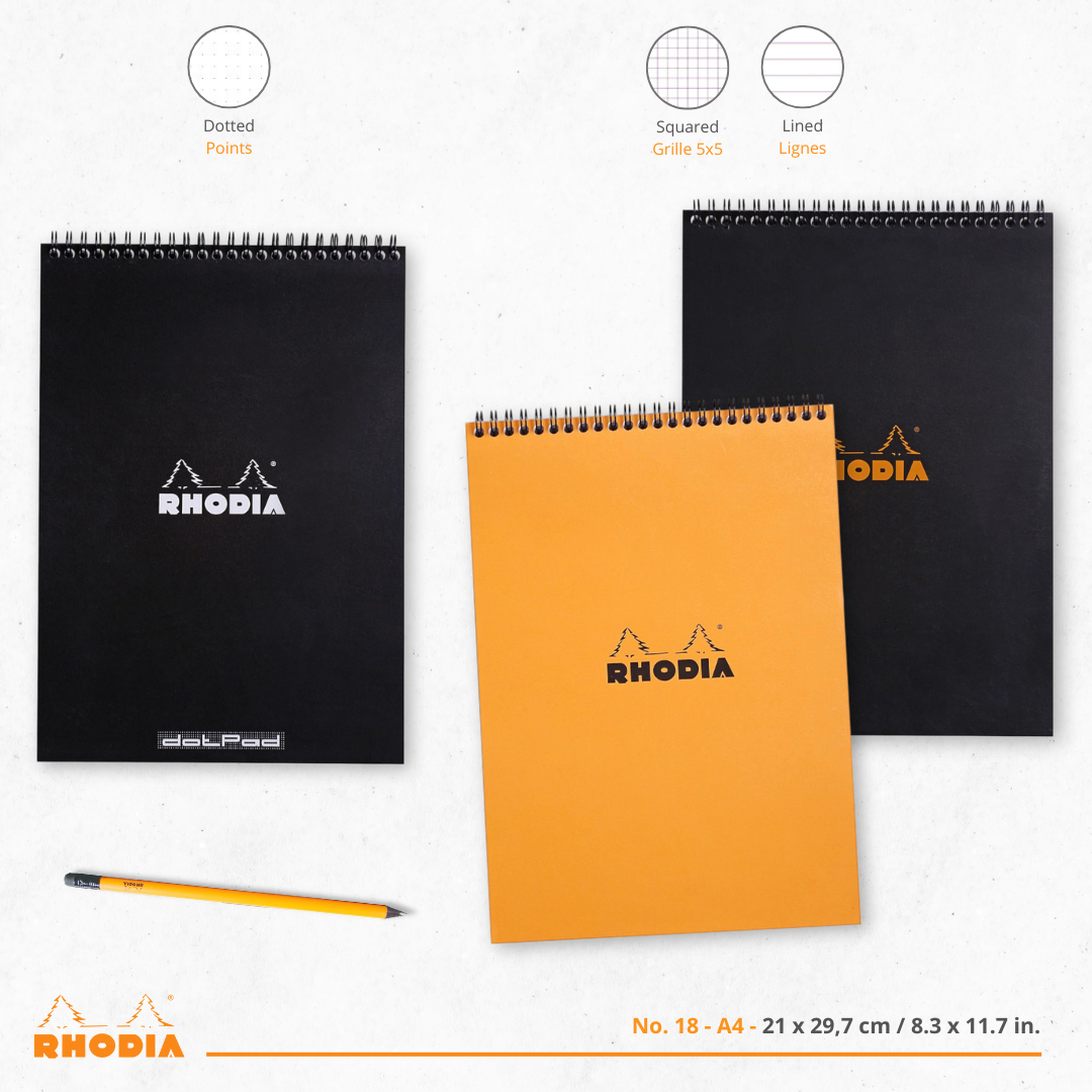 Bloc-Notes Noir  5/5 8,25X11,75 RHODIA