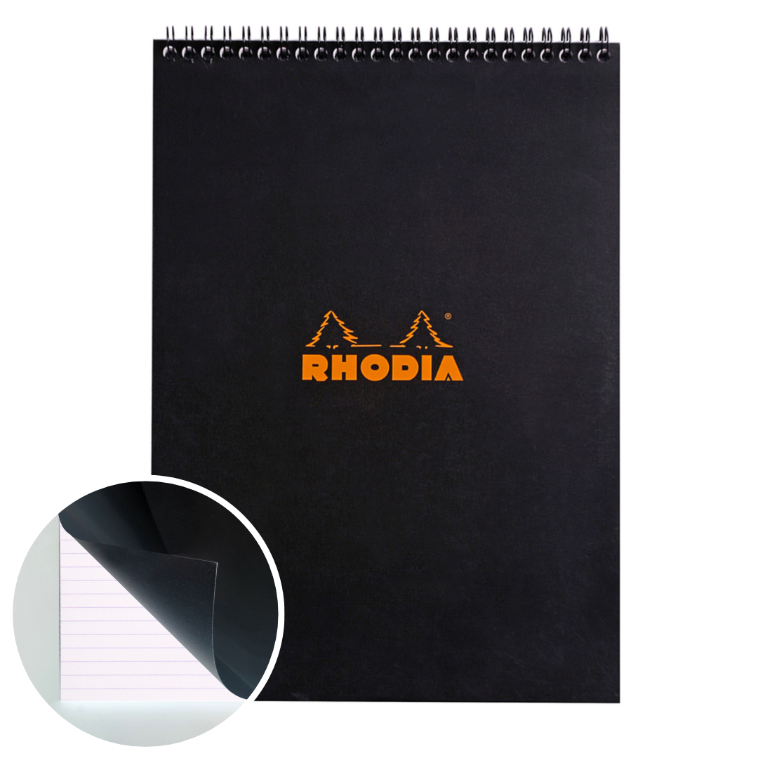 Bloc-Notes Noir Ligné  8,25X11,75 RHODIA