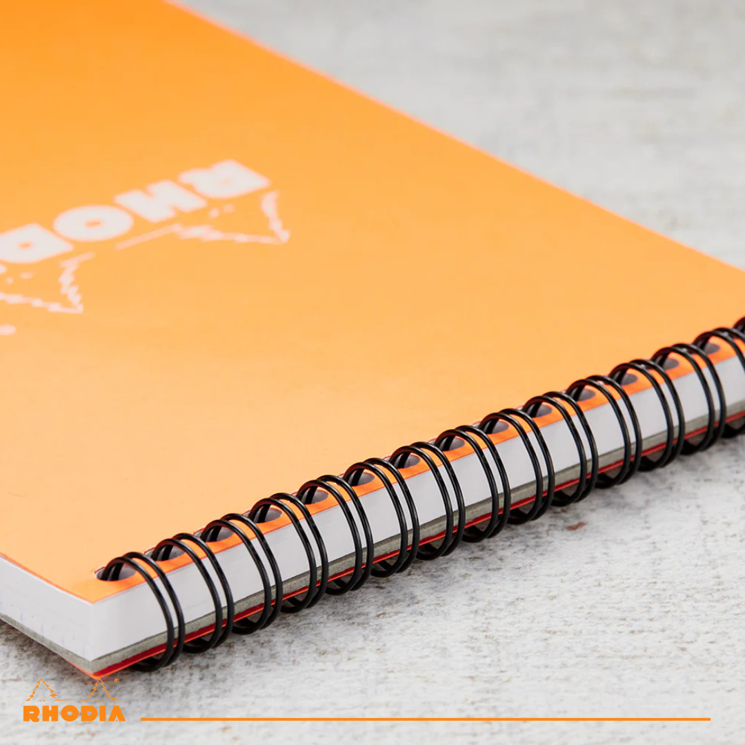 Bloc-notes reliures spirales ligné -orange-  A4. 80 feuilles  (21x29.7cm) RHODIA