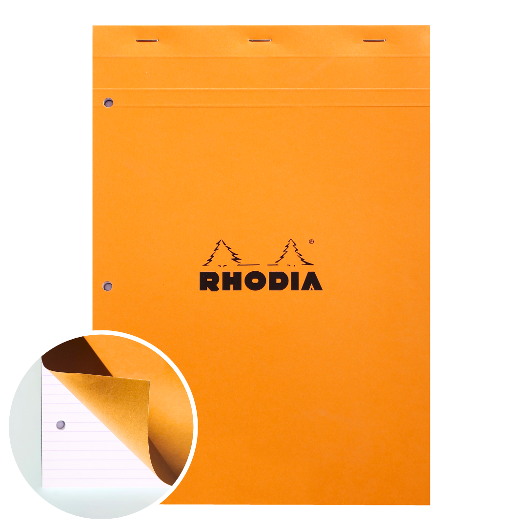 Notepad Perforated Line Stapled Notepad Lined-Perforated -Orange- A4. 80 Sheets (8.25x11.75in ...