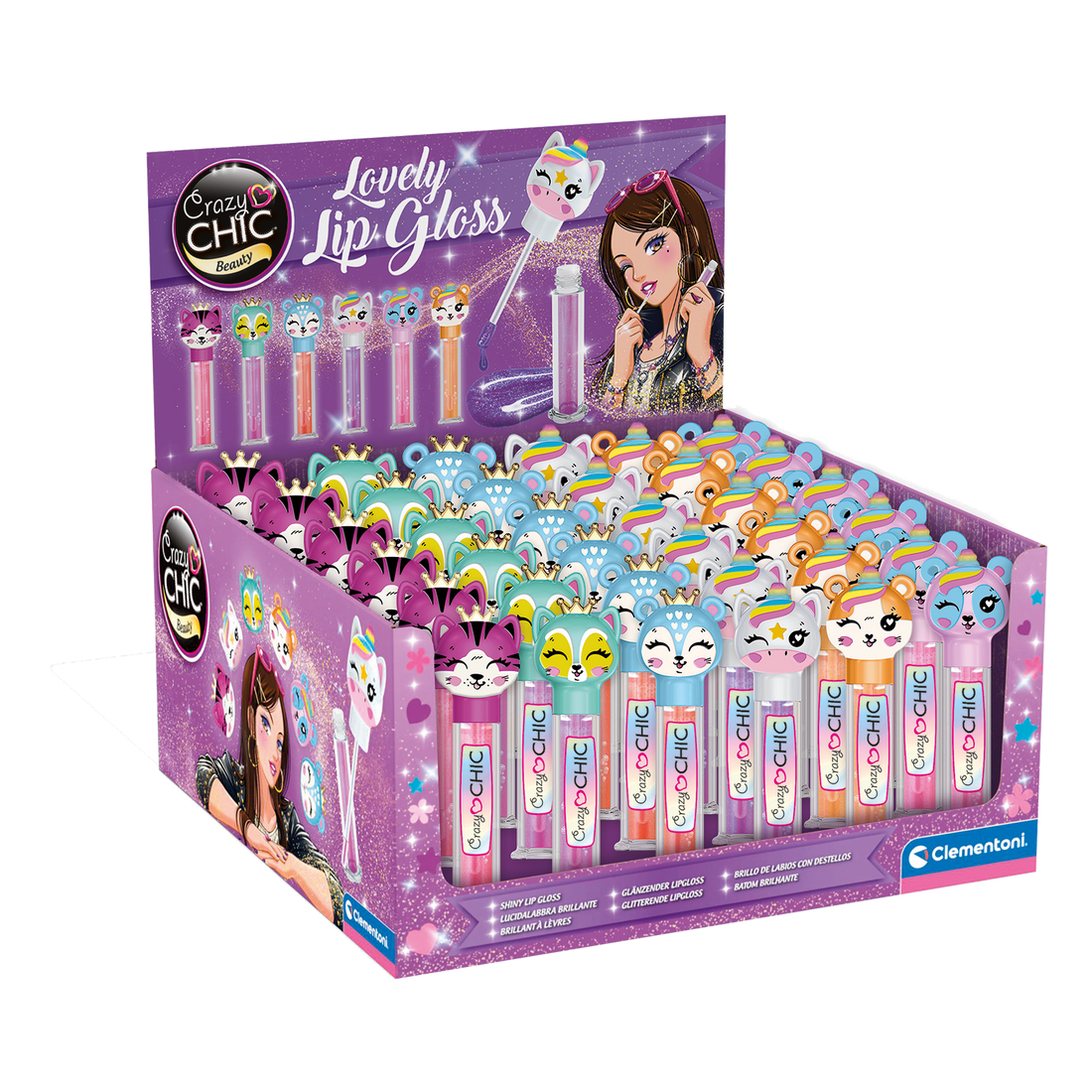 CRAZY CHIC: LOVELY BAUME À LÈVRE EN BÂTON (VENDU 36 UNITÉS - 6 MODÈLES) CLEMENTONI