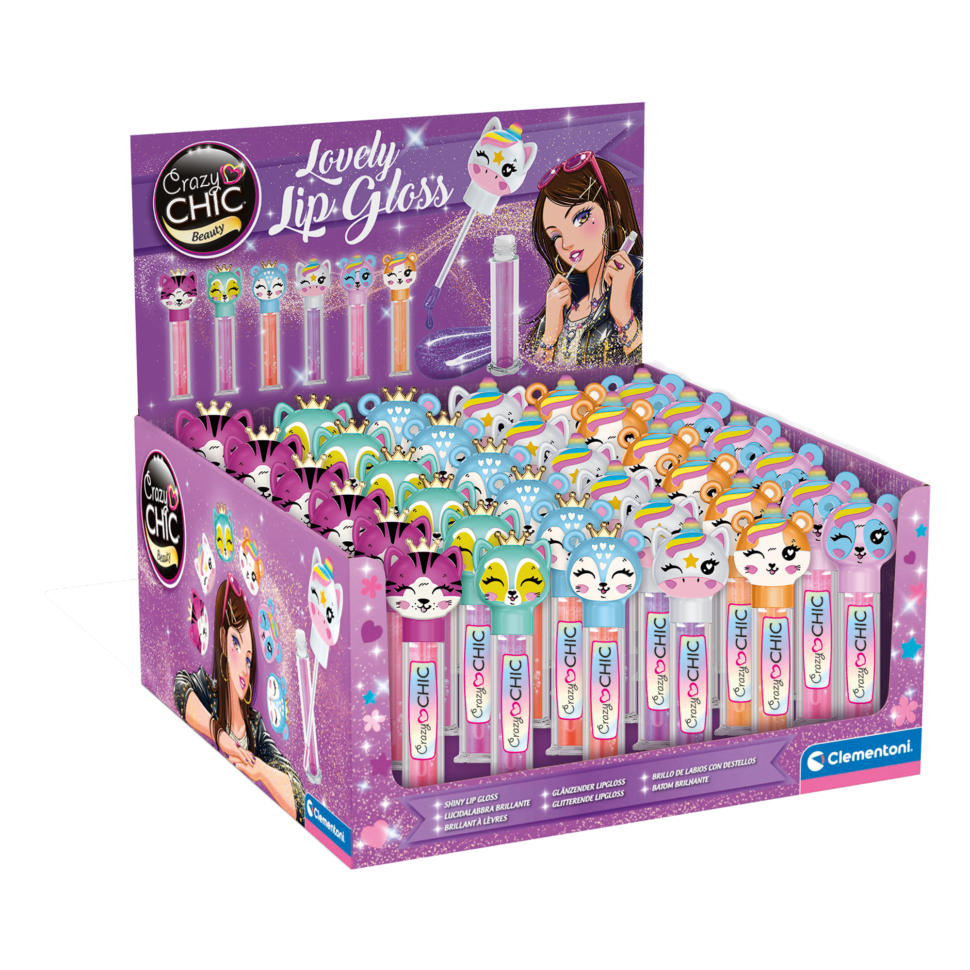 CRAZY CHIC: LOVELY BAUME À LÈVRE EN BÂTON (VENDU 36 UNITÉS - 6 MODÈLES) CLEMENTONI